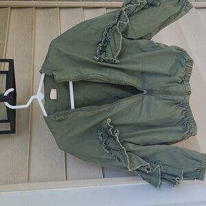 Stem Khaki Ruffle Jacket